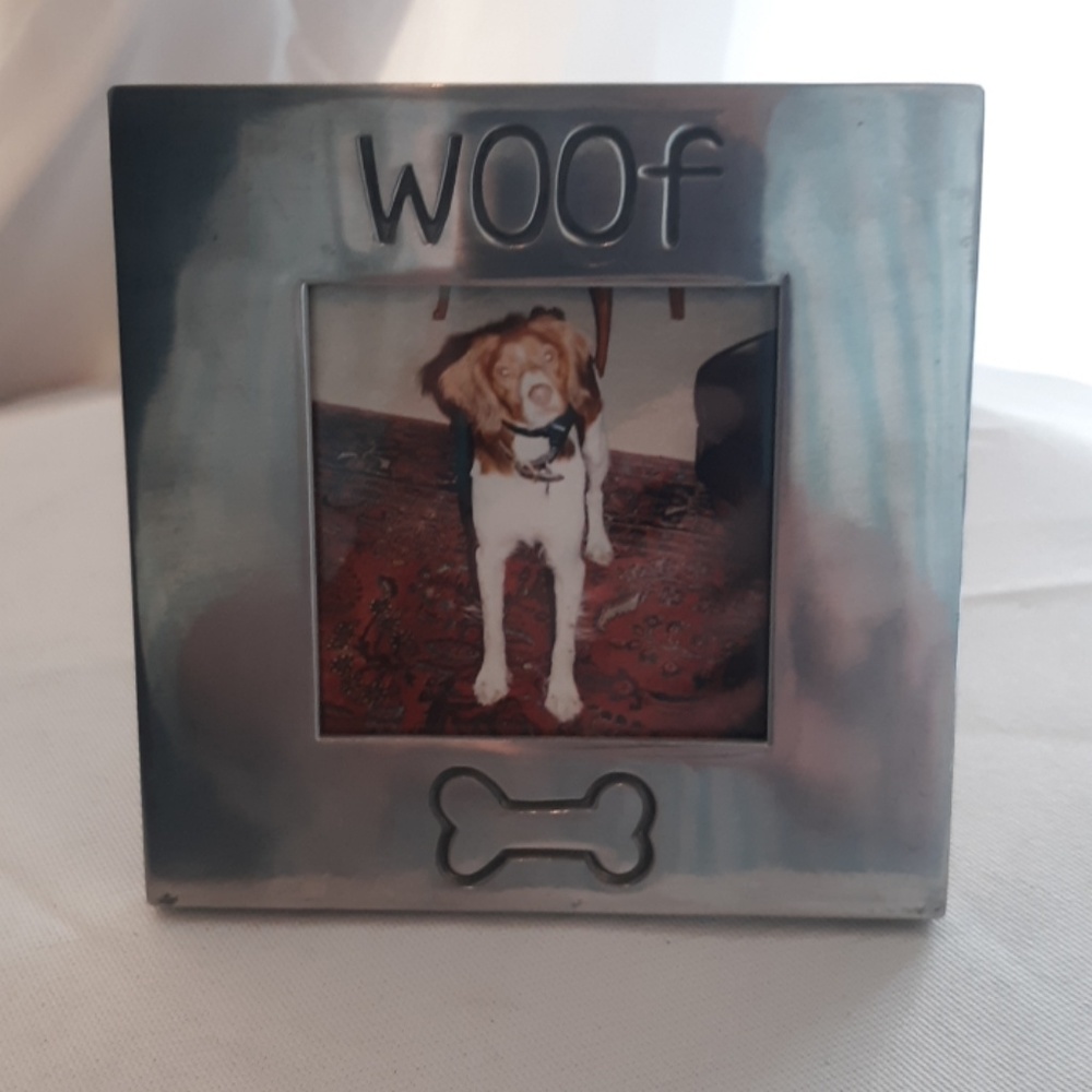 Pewter "WOOF" Frame